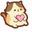 Cute Fat Cat with Pink Heart Yellow Pointer