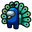 Among Us Blue Peacock Character Green Pointer
