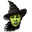 Wicked Elphaba and Broomstick Green Black Pointer