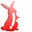 Minimal Gradient Red Rabbit Pointer