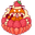 Cute Raccoon and Strawberry Pie Red Orange Pointer