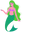 Mermaid and Green Fish Pink Pointer