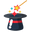 Minimal Magician Hat Dark Blue Red Pointer