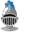 Minimal Gray Knight Helmet Blue Pointer