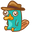 Kawaii Perry the Platypus Teal Brown Pointer