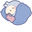 Sleepy Molang with a Phone Blue Pointer