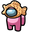 Among Us Pink Character in a Taiyaki Hat Orange Pointer