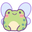 Cute Fairy Frog with Wings Green Blue Pointer