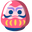 Minimal Pink Daruma Doll Blue Pointer