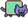 Vaporwave Nyan Cat Meme Cyan Blue Pointer
