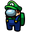 Among Us Super Mario Luigi Character Green Blue Pointer