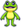 Cute Standing Frog Green Yellow Pointer