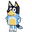 Bluey Bandit Heeler and a Necktie Blue Yellow Pointer