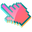 3D Flamingo Pink Pixel Cyan Pointer