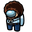 Among Us Beige Bob Ross Character Brown Blue Pointer