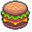 French Fries and Burger Pixel Brown Green Pointer