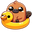 Cute Platypus with a Fly Agaric Hat and a Swim Ring Brown Yellow Pointer