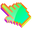 3D Lime Green Pixel Orange Pointer