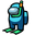 Among Us Cyan Diver Character Green Pointer