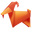 Origami Bull and Goat Orange Brown Pointer