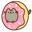 Pusheen and a Giant Donut Gray Pink Pointer