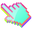3D Mint Pixel Cyan Green Pink Pointer