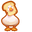 Goose with a Knife and a Slice of Bread White Beige Pointer