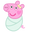 Peppa Pig Evie and a Baby Bottle Pink Green Pointer
