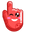 Red Heart Smile Hand Pointer
