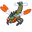 Pokemon Yanma and Yanmega Pixel Green Orange Pointer