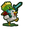 Minecraft Burning Baby Zombie and Chicken Jockey Green White Pointer