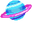 UFO and Saturn Planet Pixel Blue Pink Pointer