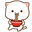 Mochi Mochi Peach Cat with Noodles White Red Pointer