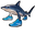 Tralalero Tralala Meme Blue Gray Pointer