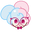 Cookie Run Marshmallow Bunny Cookie and a Wing Blue Pink Pointer