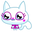 Moshi Monsters Lady Meowford the Pretty Kitty White Purple Pointer