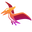 Minimal Gradient Pterodactyl Orange Purple Pointer