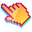3D Saffron Orange Pixel Red Pointer