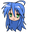Lucky Star Konata Izumi and her Hand Blue Beige Pointer