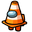 Among Us Orange Traffic Cone Character White Pointer