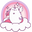 Pusheen Unicorn on the Cotton Candy and Cloud White Pink Pointer