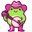 Kawaii Cowboy Frog with Lasso and Banjo Green Pink Pointer