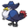 Pokemon Murkrow and Honchkrow Pixel Blue Gray Pointer