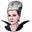 Wednesday Granny Frump and a Coupe Glass Gray Beige Black Pointer