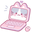 Cute Pink Polaroid and Computer White Gray Pointer