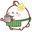 Molang Gardener with a Watering Can White Green Pointer