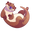 Playful Otter with a Fish Brown Beige Pointer
