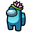 Among Us Cyan Character in a Water Lily Hat Pink Green Pointer