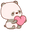 Cute Little Panda with a Bamboo and a Heart Beige Gray Pink Pointer