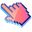 3D Coral Pink Pixel Orange Blue Pointer